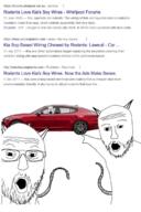 3soyjaks animal arm car cat glasses google hand kia mustache open_mouth pointing soyjak stubble tail text variant:markiplier_soyjak variant:two_pointing_soyjaks // 800x1200 // 666.2KB