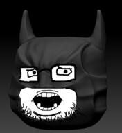 batman batman_(series) dc_comics glasses lego merge open_mouth soyjak stubble subvariant:cobson_front variant:cobson variant:soyak // 685x747 // 106.0KB