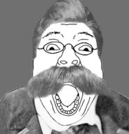 black_and_white clothes fat friedrich_nietzsche glasses hair mustache nihilism philosophy soyjak suit variant:bernd // 634x659 // 111.9KB