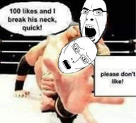 2soyjaks angry arm choke_hold glasses hand headlock john_cena open_mouth soyjak strangling stubble text variant:cobson variant:jasonjak wrestling wwe // 1784x1620 // 383.4KB