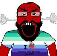 aids angry arm beard clothes faggot flag flag:gay_pride_flag gay gay_flag heart i_love lgbt red_skin steam subvariant:science_lover tshirt // 800x789 // 165.6KB