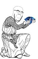 arm closed_eyes closed_mouth full_body gem glasses hand holding_gem holding_object kneel knight leg soyjak stubble variant:cobson // 2000x3076 // 298.2KB