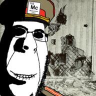 biting_lip cap chemistry clothes communism distorted element glasses hat irl_background kgb moscovium moscow ominous pun shadow smile soyjak stubble subvariant:hornyson text uniform variant:cobson // 491x491 // 293.8KB