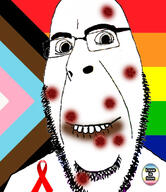 aids biting_lip distorted flag glasses lgbt looking_at_you map_(pedophile) meta:tagme monkeypox pedophile progress_pride_flag soyjak stubble subvariant:hornyson variant:cobson // 527x611 // 229.2KB