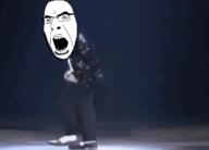 angry animated dance glasses michael_jackson moonwalk open_mouth soyjak stubble variant:cobson // 404x290 // 4.1MB