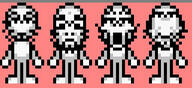 4soyjaks closed_mouth glasses open_mouth pixel_art soyjak stubble variant:unknown // 513x235 // 56.2KB