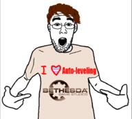 arm bethesda clothes ear flag forehead_lines forehead_wrinkles glasses hair hand heart i_heart i_heart_nigger i_love i_trans_heart logo open_mouth pointing red_hair soyjak stubble t-shirt text todd_howard tranny transgender_flag tshirt variant:shirtjak video_game white_background // 915x823 // 232.2KB