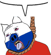 animal bloodshot_eyes country crying double_chin ear flag flag:russia hanging its_over oink open_mouth pig red_eyes rope russia small_eyes snout soyjak speech_bubble speech_bubble_empty stubble subvariant:massjak subvariant:wholesome_soyjak suicide text tongue variant:bernd variant:gapejak yellow_teeth // 768x818 // 261.8KB