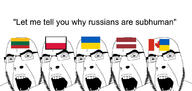 5soyjaks angry canada flag:canada flag:latvia flag:lithuania flag:poland flag:ukraine glasses latvia lithuania open_mouth poland russia russo_ukrainian_war soyjak stubble text ukraine variant:cobson // 1024x486 // 95.1KB