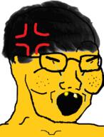 anger_mark asian crying glasses hair open_mouth small_eyes soyjak variant:soyak yellow yellow_skin yellow_teeth // 570x750 // 91.9KB