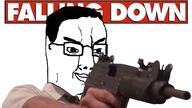 falling_down_(movie) firearm glasses hair hand holding_object smile soyjak text tv_(4chan) variant:chudjak weapon // 1000x562 // 117.6KB